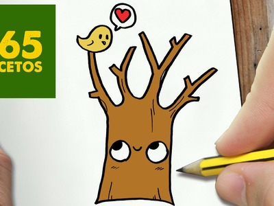 COMO DIBUJAR ARBOL KAWAII PASO A PASO - Dibujos kawaii faciles - How to draw a TREE