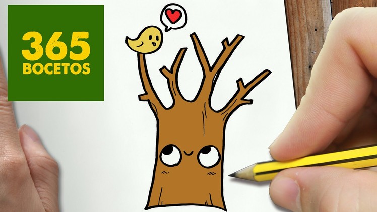 COMO DIBUJAR ARBOL KAWAII PASO A PASO - Dibujos kawaii faciles - How to draw a TREE