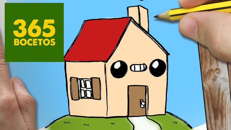 COMO DIBUJAR CASA KAWAII PASO A PASO - Dibujos kawaii faciles - How to draw a house