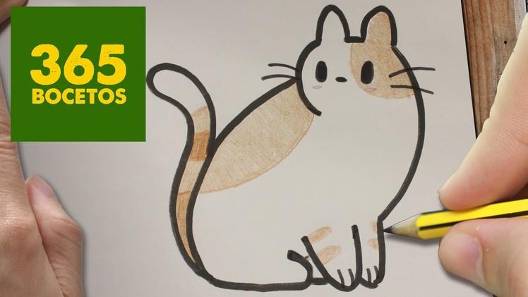 COMO DIBUJAR GATO KAWAII PASO A PASO - Dibujos kawaii faciles - How to draw a CAT