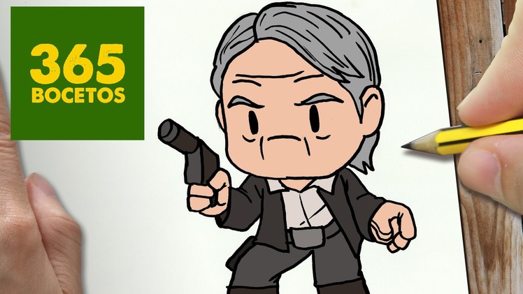 COMO DIBUJAR HAN SOLO DE STAR WARS KAWAII PASO A PASO - Dibujos kawaii faciles - draw Han Solo