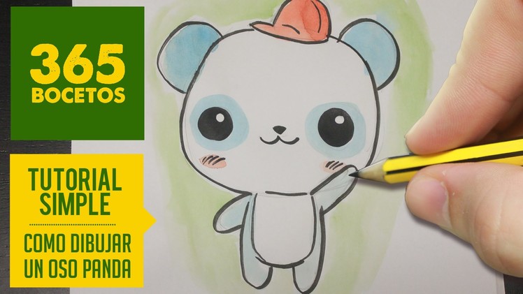 COMO DIBUJAR UN PANDA KAWAII PASO A PASO - Dibujos kawaii faciles - How to draw a Panda
