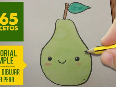 COMO DIBUJAR UNA PERA KAWAII PASO A PASO - Dibujos kawaii faciles - How to draw a pear
