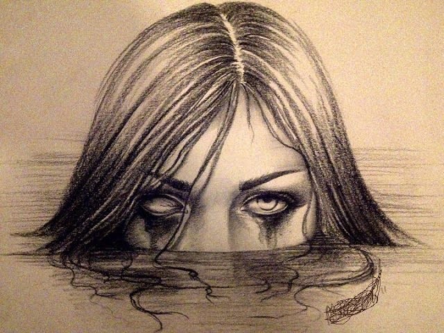 Draw 3D Creepy Girl Sketch