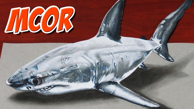 Drawing a 3D Shark - Anamorphic Drawing