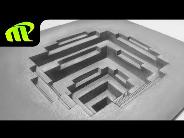 Drawing a 3D Square Hole - Anamorphic Illusion | Trick Art