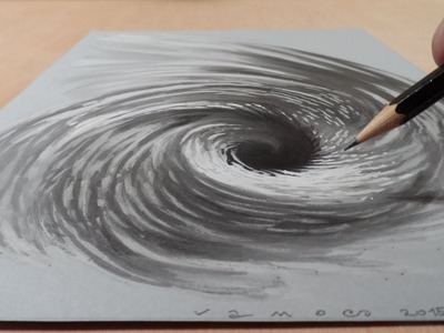 Drawing a 3D Vortex, Hole Illusion & Three Dimensional Space
