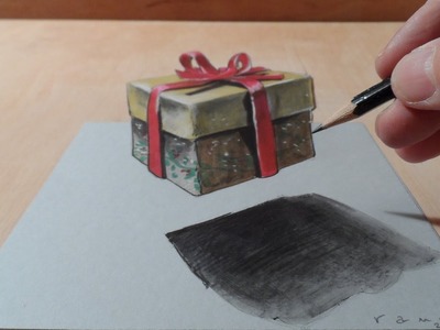 Drawing Christmas Gift, Artistic Graphic 3D
