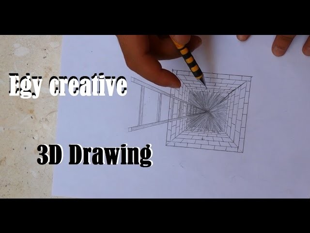 Egy creative | learn How to draw 3D hole with ladder, 1 point drawing
