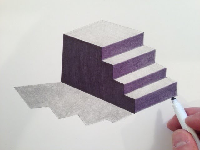 How to Draw 3D Stairs