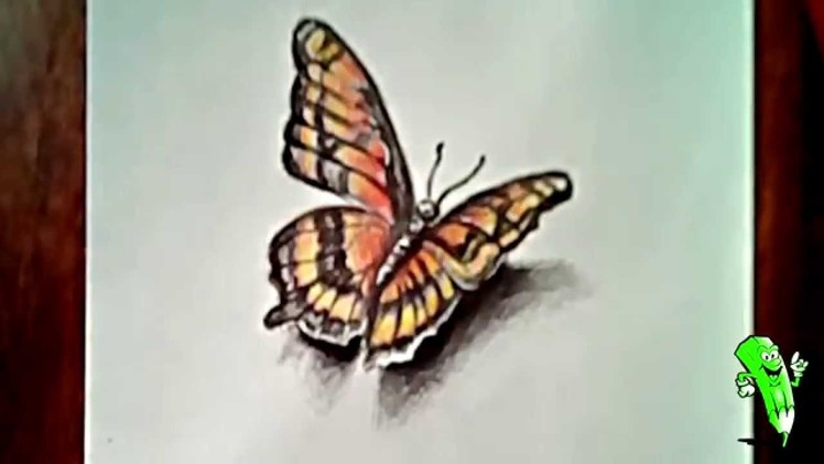How to Draw a Butterfly (3D drawing)