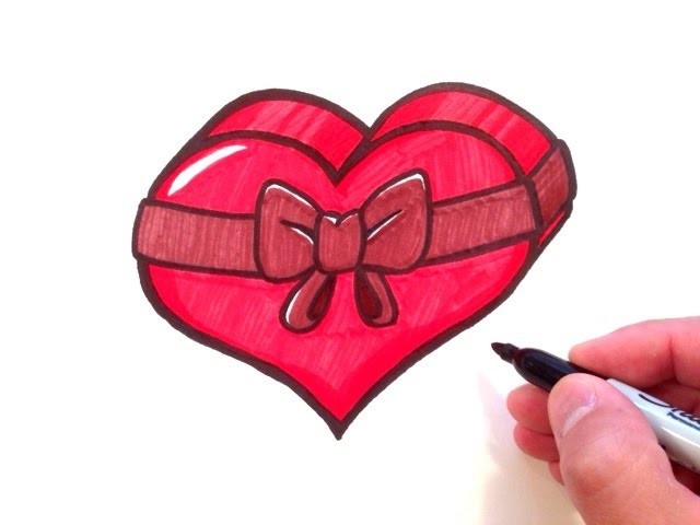 How to Draw a Heart with a Bow in 3D