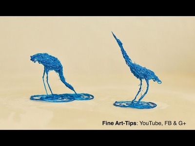 How to Draw a Heron in 3D - Real 3D Doodling - Stork - Sculpture