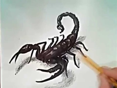 How to draw a scorpion (3D drawing)
