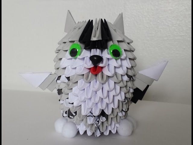 How to make 3d origami small cat
