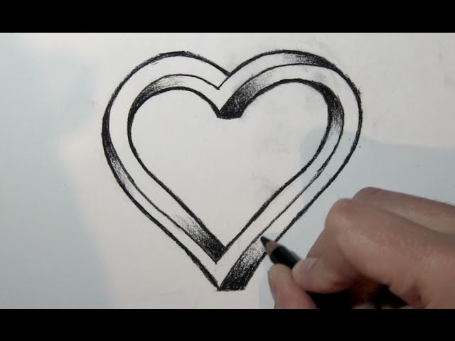 Love Heart - Simple Way of Drawing an Amazing 3d Heart