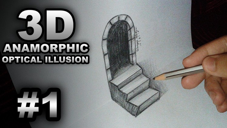 Trick Art - 3D Anamorphic Optical Illusion Drawing - Time Lapse