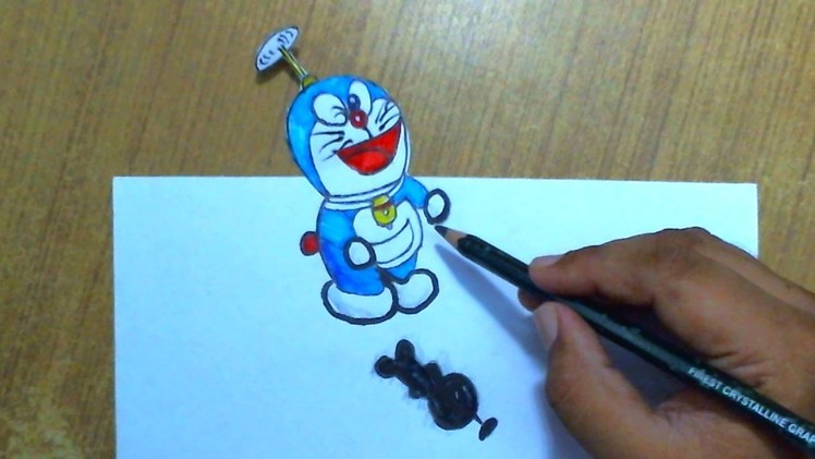 3D Doraemon drawing | 3D Art Drawing | How to Draw Doraemon | 3D drawing on paper