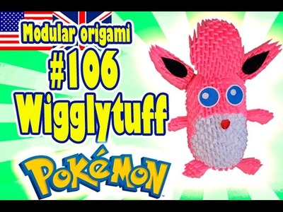 3D MODULAR ORIGAMI #106 WIGGLYTUFF . Pokémon. Pokemon. Pokemon Go