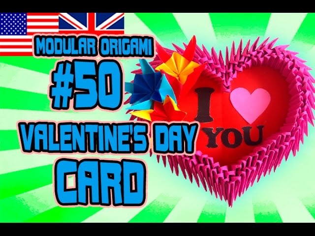 3D MODULAR ORIGAMI #50 Valentine's Day Card