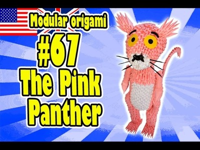 3D MODULAR ORIGAMI #67 THE PINK PANTHER