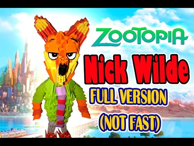3D MODULAR ORIGAMI #99 NICK WILDE from ZOOTOPIA FULL VERSION (NOT FAST)