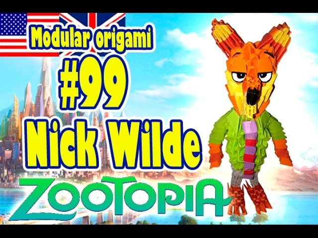 3D MODULAR ORIGAMI #99 NICK WILDE from ZOOTOPIA
