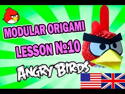 3D MODULAR ORIGAMI LESSON №10 ANGRY BIRDS