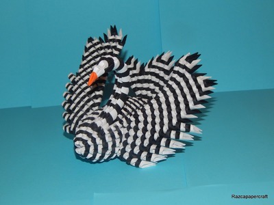 3D origami Black and White Swan 2 tutorial  Part1