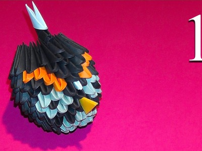 3D origami black Angry Bird