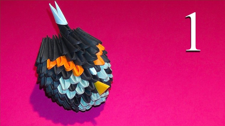 3D origami black Angry Bird