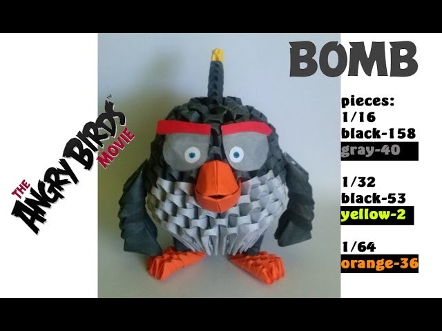 3D ORIGAMI BOMB ANGRY BIRDS MOVIE TUTORIAL BY ALEX