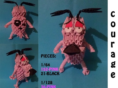 3D ORIGAMI COURAGE THE COWARDLY DOG TUTORIAL BY ALEX