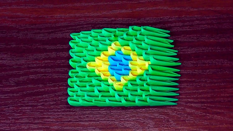 3D origami flag of Brazil (Brazilian flag) Tutorial