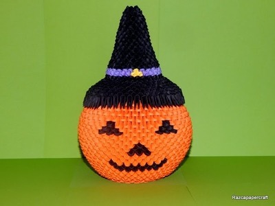 3d origami Halloween Witch Hat tutorial