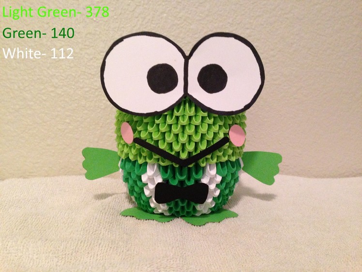 3D Origami Keroppi Frog tutorial