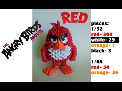 3D ORIGAMI RED ANGRY BIRDS MOVIE TUTORIAL BY ALEX