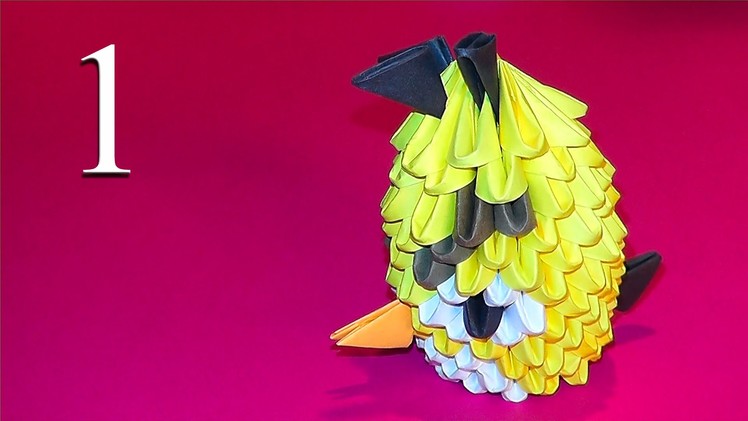 3D origami Yellow Angry Bird