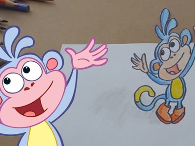 Boots The Monkey from Dora The Explorer 3D Drawing