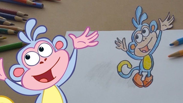 Boots The Monkey from Dora The Explorer 3D Drawing