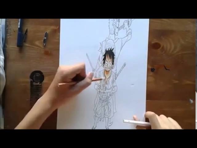 Creative Design Drawing 3d Anime Luffy And Zorro