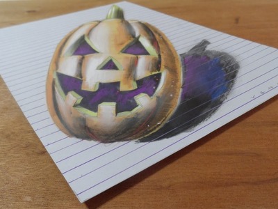 Draw 3D Pumpkinhead, Line Paper Art