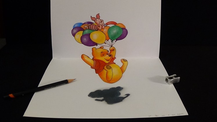 Drawing 3D Winnie, Trick Art by Vamos