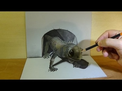 Drawing a 3D Lizard, Art in 3D