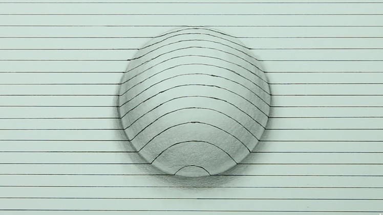 Drawing A 3D Sphere - Optical Illusion (Time Lapse)