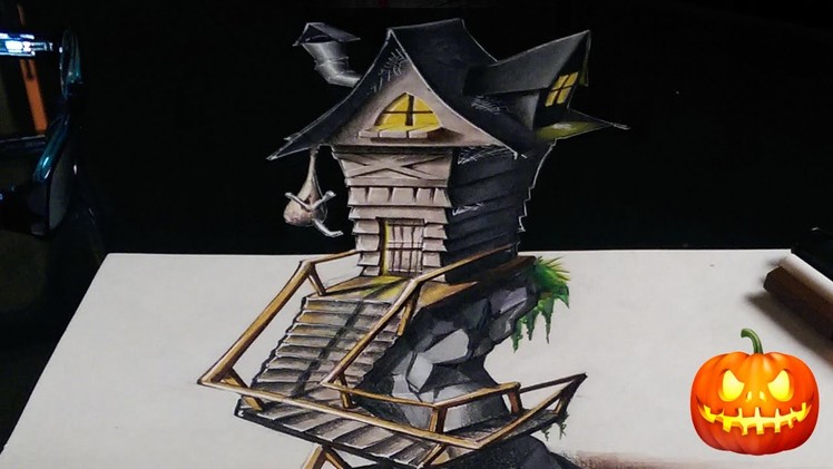 Drawing a 3D Witch House - Halloween Week | #1