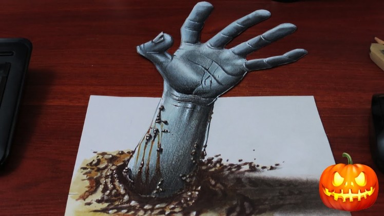 Drawing a 3D Zombie Hand - Halloween Week | #2