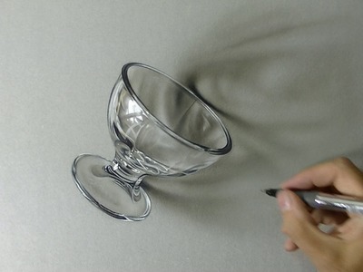 Drawing a Dessert Glass 3D Art