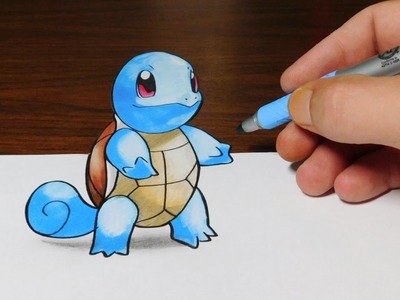 Drawing Squirtle - Pokemon Go 3D Trick Art