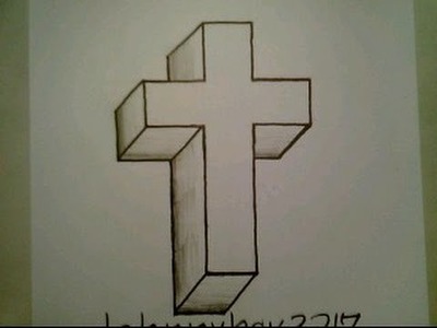 How To Draw A 3D Cross Crucifix Easy Optical Illusion Step By Step